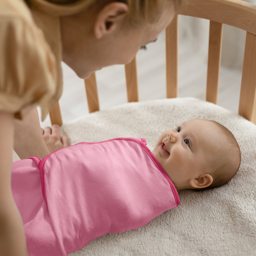 Swaddle Blankets for Baby Boy Girl, 0-3 Months Infant Swaddling Sleep Sack, 3 Pack Wrap Set, Newborn Adjustable Swaddle,Pink