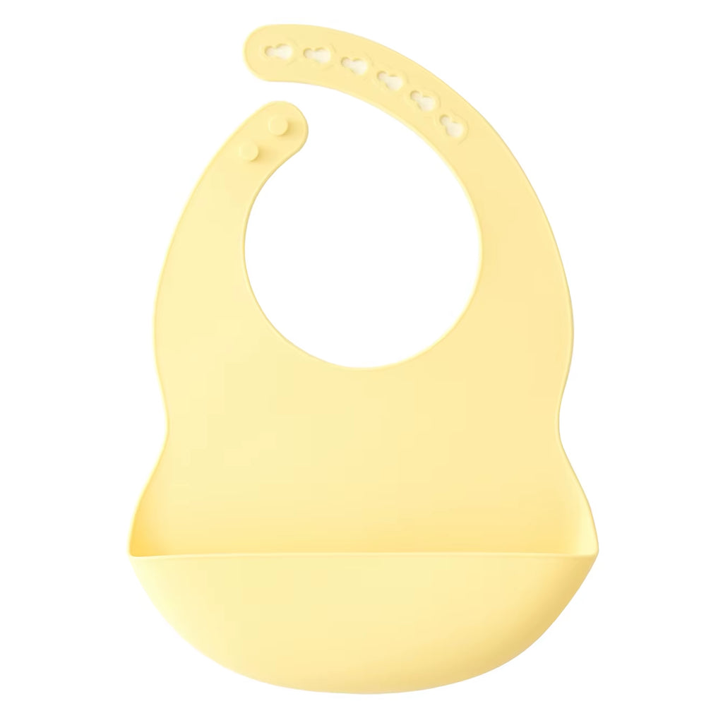 Color Kids 1PCS Silicone Baby Bib Adjustable Waterproof Feeding Bib BPA Free Soft Drool Bib Newborn Essentials Saliva Towel