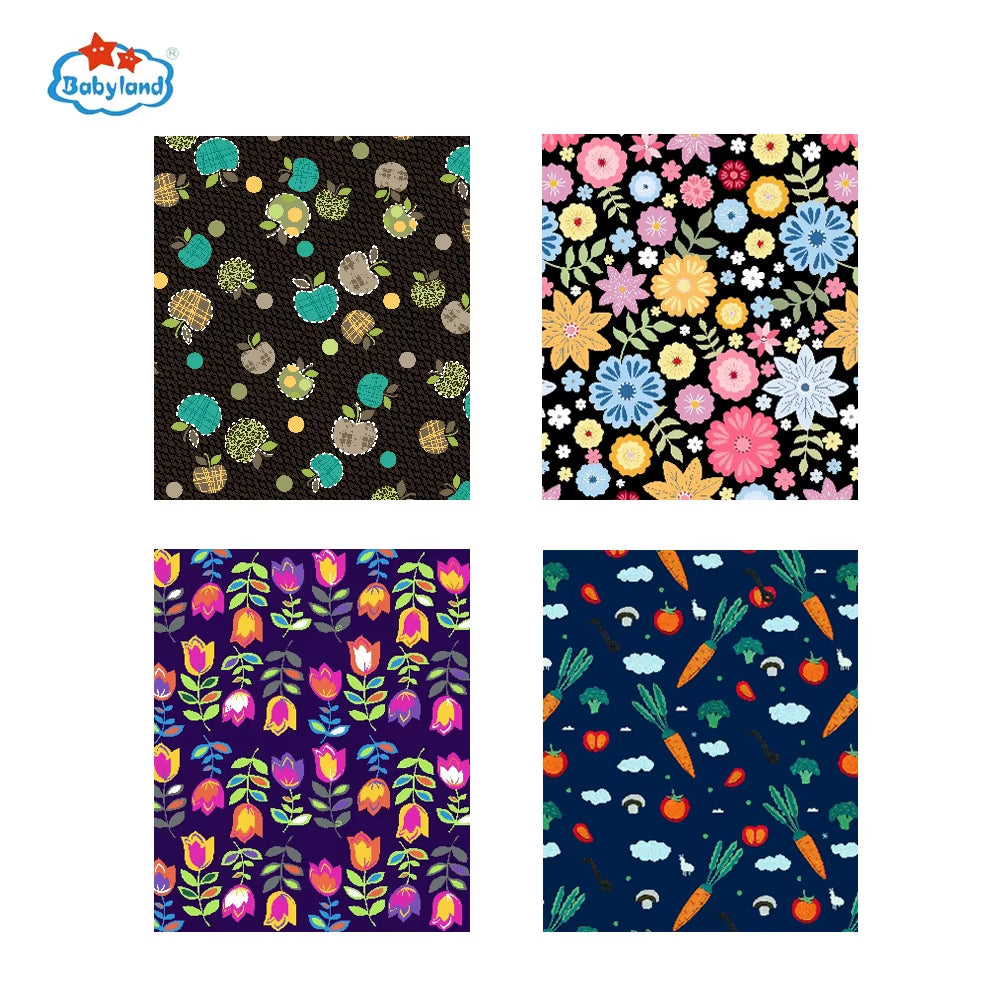 Fralda Ecologica Babyland 4Pcs/Set Cloth Diapers Baby Shells for 0-2 Years Adjustable Reusable Baby Cloth Nappy Covers
