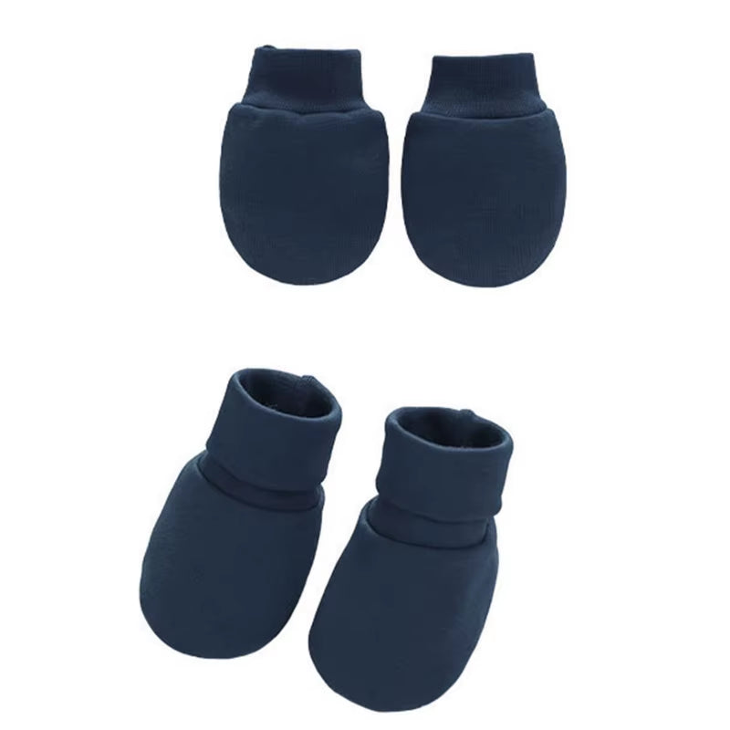 Baby Soft Cotton Gloves Foot Covers Set anti Scratching Mittens Socks Face for Protection Gloves for Newborn Inf