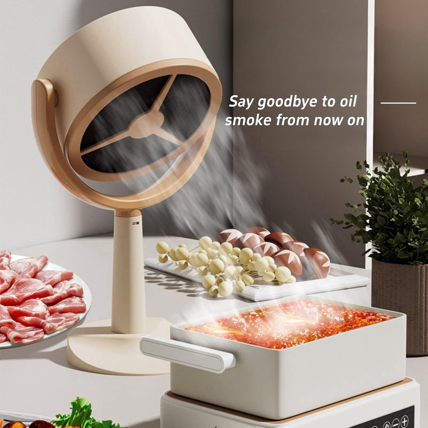 Portable Mini Air Purifier with 5 Replaceable Filters, Quiet Plug-In Smoke Fan for Smoking Indoors, Compact Desktop Air Purifier and Smoke Remover for Home, Office, Kitchen, Desk, and Travel