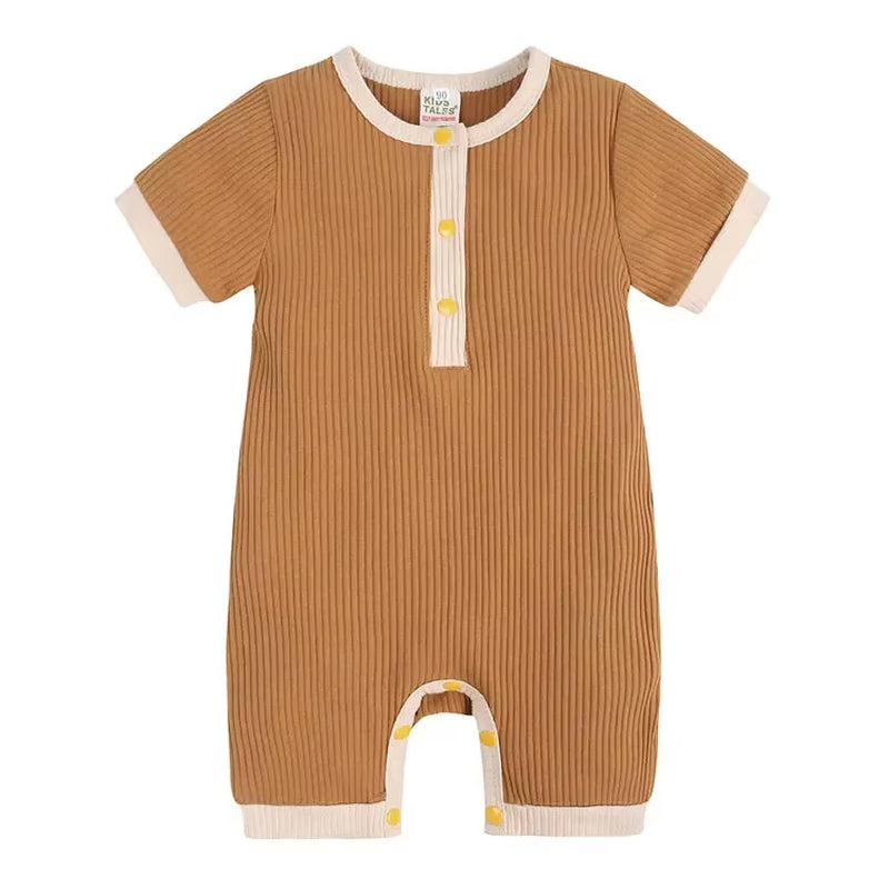 Fashion Solid Color Baby Romper Summer Baby Boy Clothes Cotton Linen Short Sleeve Infant Romper Newborn Clothing 3-18 Months