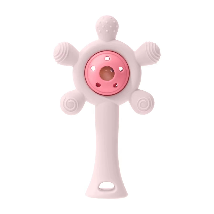 Color Kids Silicone Teether Toy Baby Rattle Toy Teething Ring Sensory Toys for Toddlers Teething Chewing Toy Baby Accessories