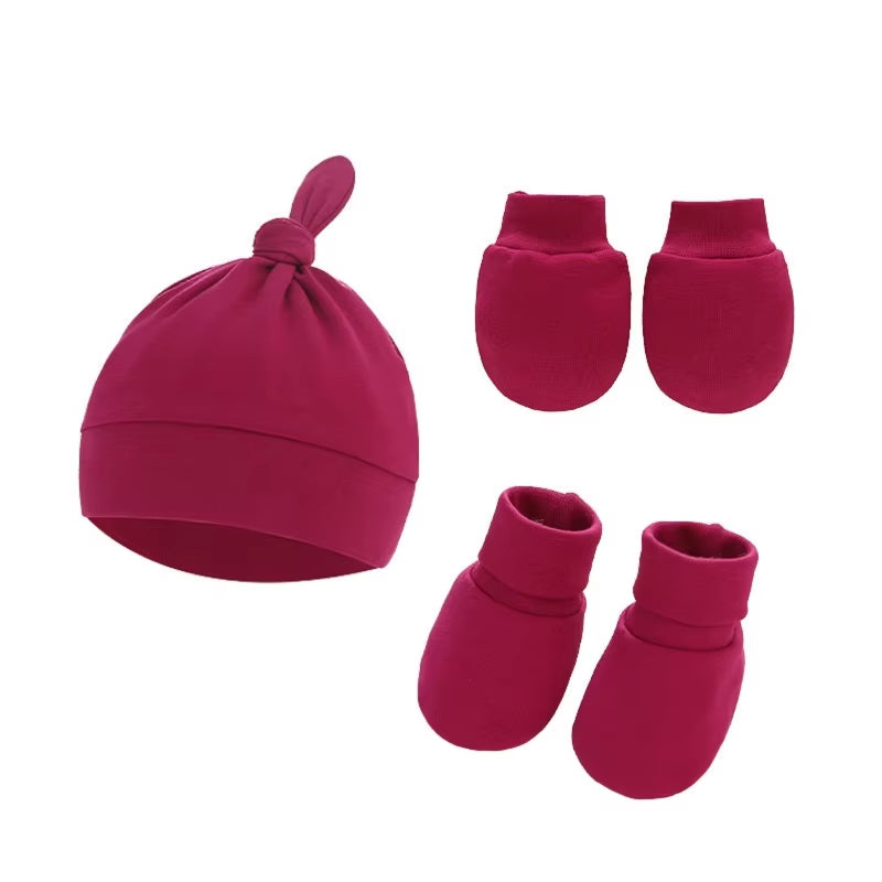 Baby Soft Cotton Gloves Foot Covers Set anti Scratching Mittens Socks Face for Protection Gloves for Newborn Inf