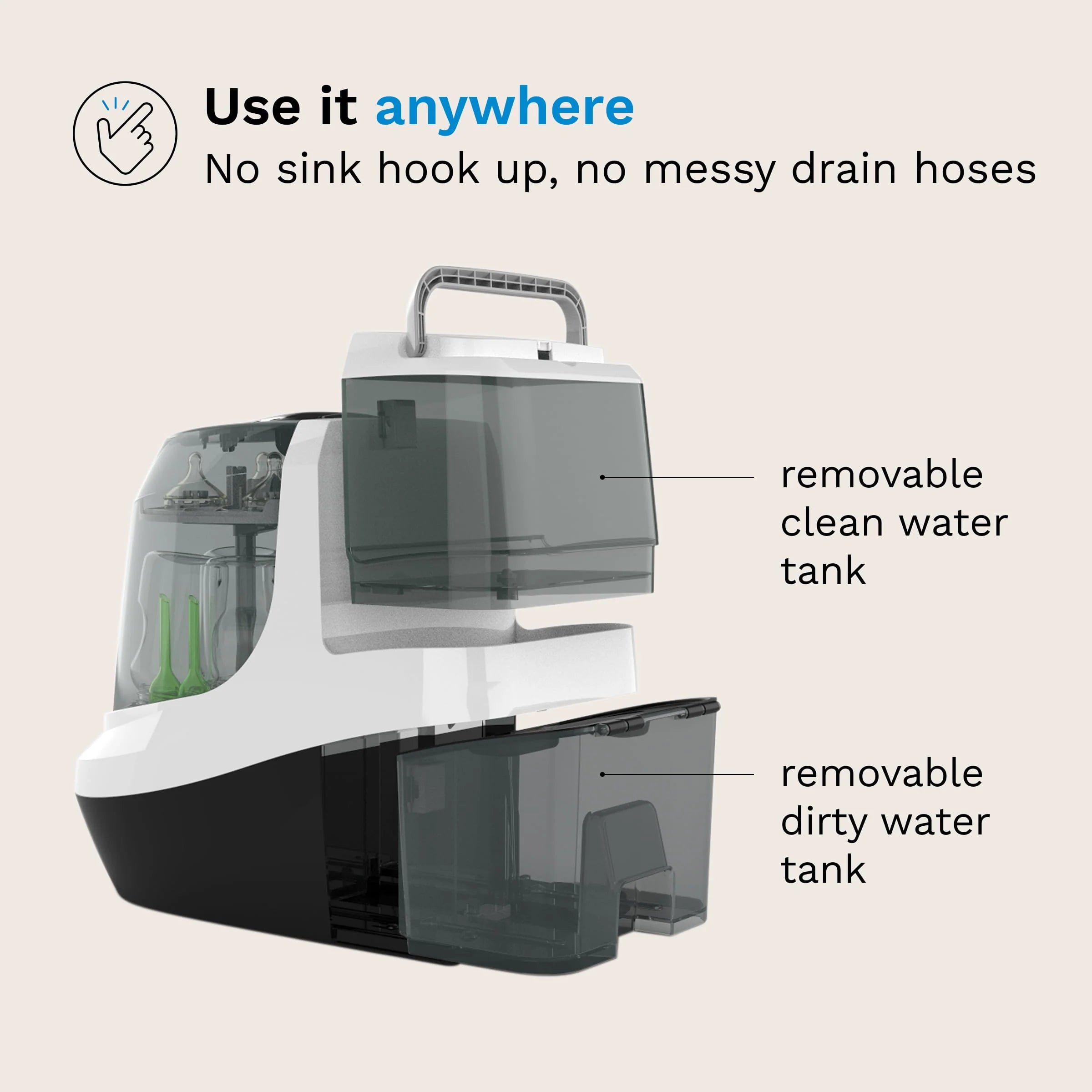 Bottle Washer Pro - All in One Baby Bottle Washer, Sterilizer, Dryer