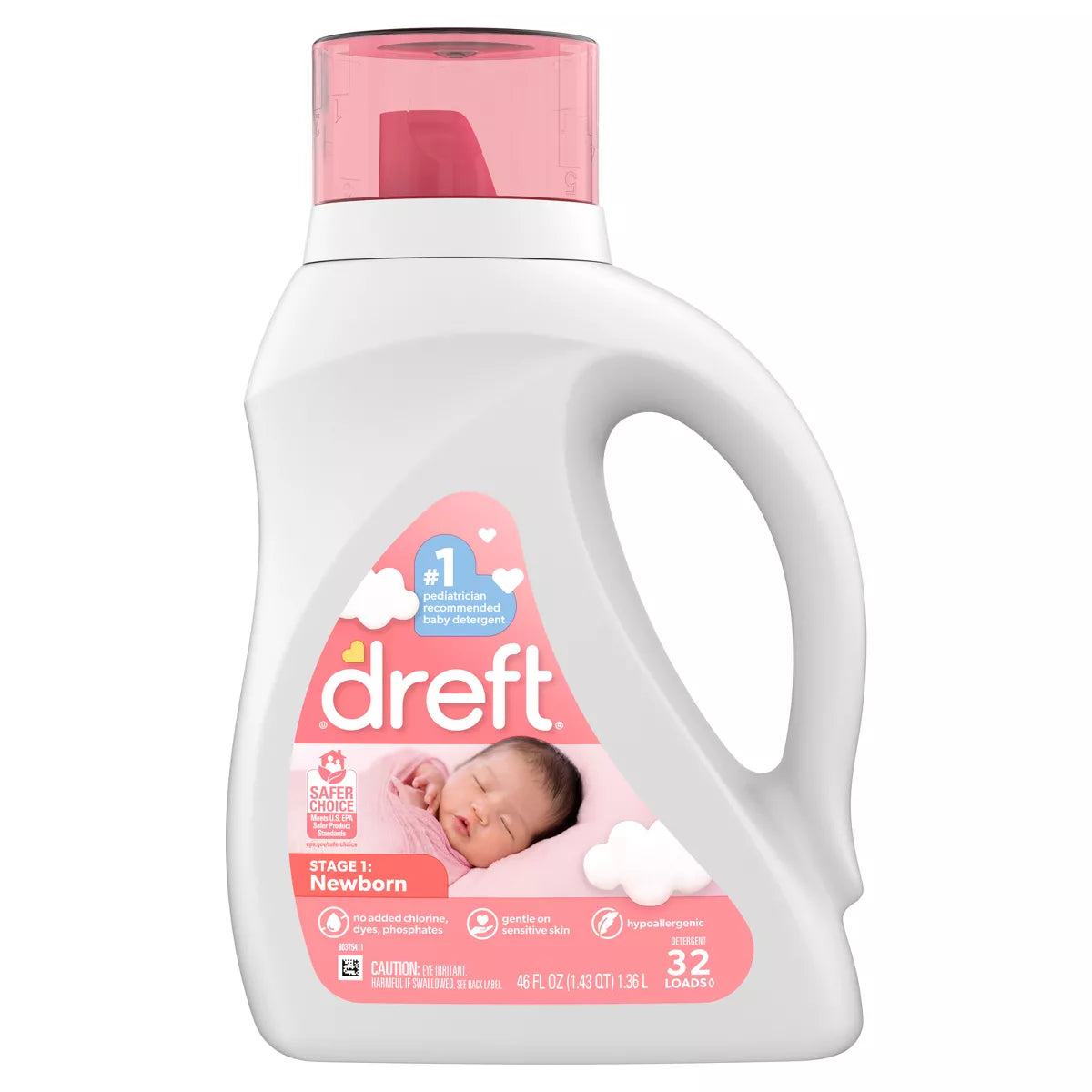 Dreft Original Stage 1: Newborn Hypoallergenic HE Liquid Laundry Detergent