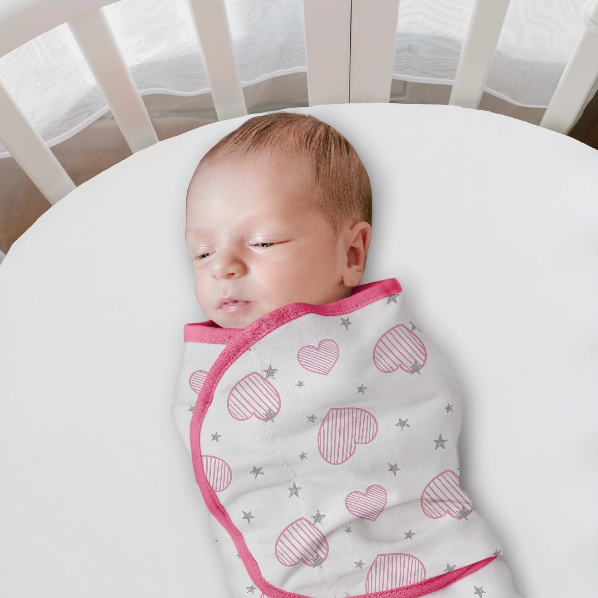 Swaddle Blankets for Baby Boy Girl, 0-3 Months Infant Swaddling Sleep Sack, 3 Pack Wrap Set, Newborn Adjustable Swaddle,Pink