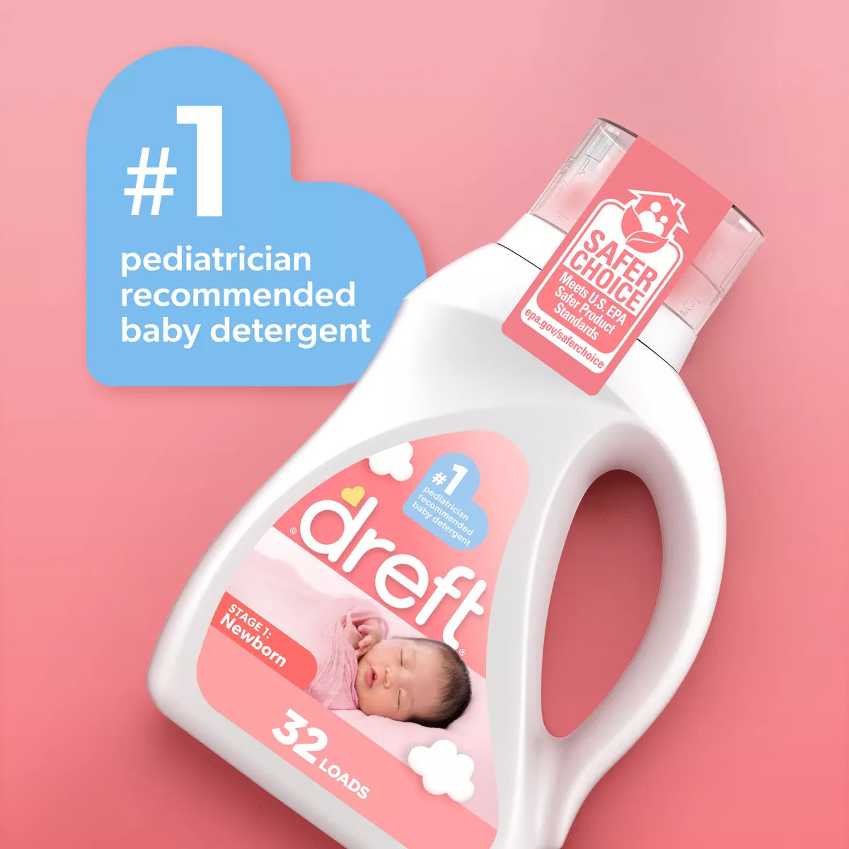 Dreft Original Stage 1: Newborn Hypoallergenic HE Liquid Laundry Detergent
