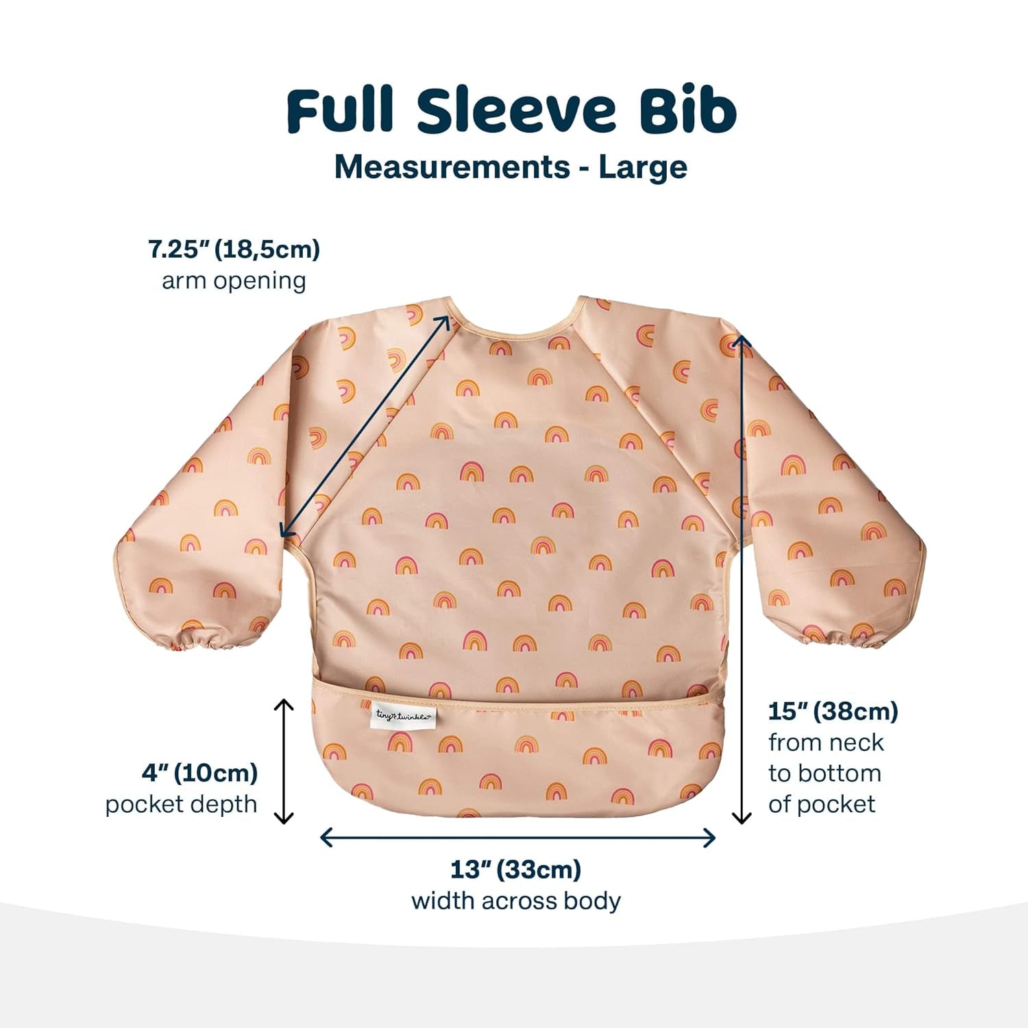 Long Sleeve Bib for Babies & Toddlers | Waterproof Smock Bib for Eating | Machine Washable & Mess-Proof Feeding Essentials | Newborn Shower Gift (Boho Rainbow, 2-4Y)
