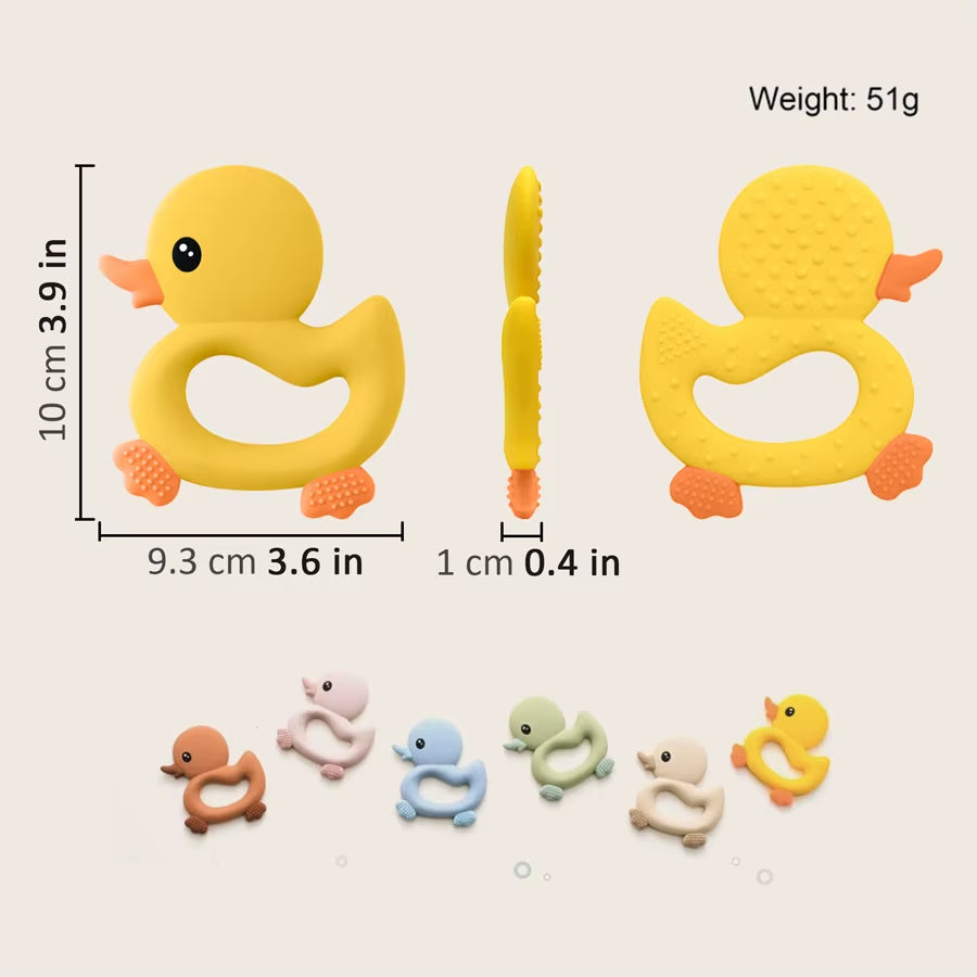 1PCS Baby Teether Toys Cartoon Duck Silicone Teether for Baby BPA Free Teething Chewing Toys Soft Teether Baby Accessories