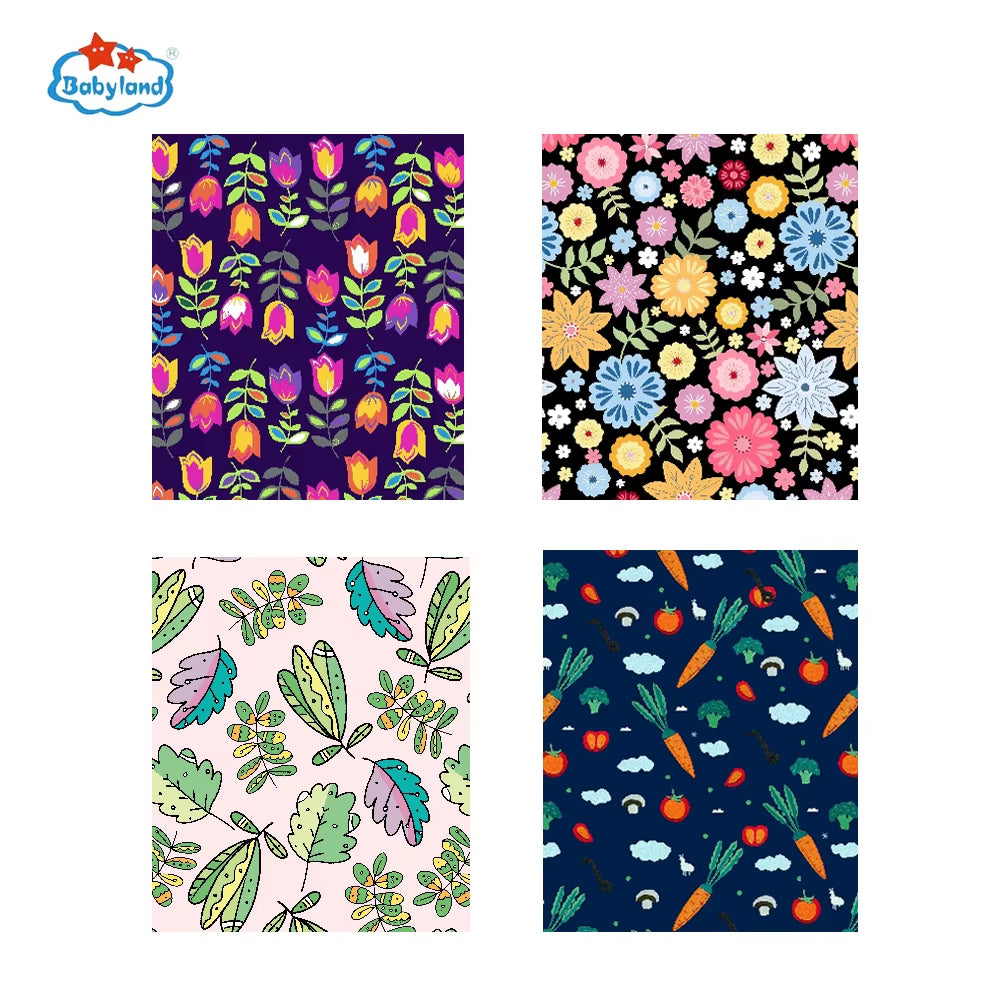 Fralda Ecologica Babyland 4Pcs/Set Cloth Diapers Baby Shells for 0-2 Years Adjustable Reusable Baby Cloth Nappy Covers