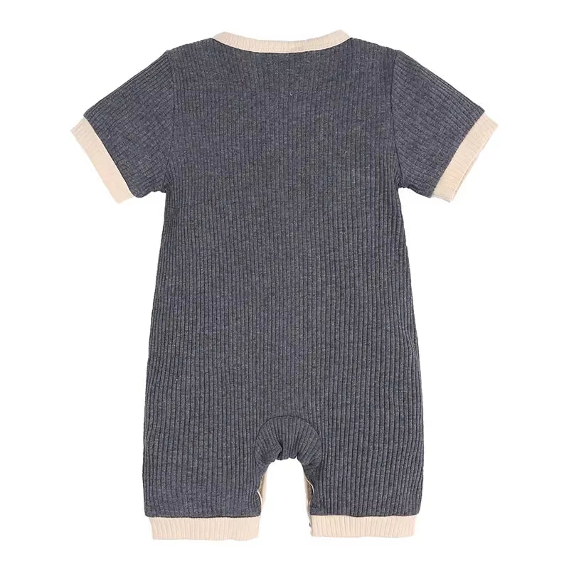 Fashion Solid Color Baby Romper Summer Baby Boy Clothes Cotton Linen Short Sleeve Infant Romper Newborn Clothing 3-18 Months