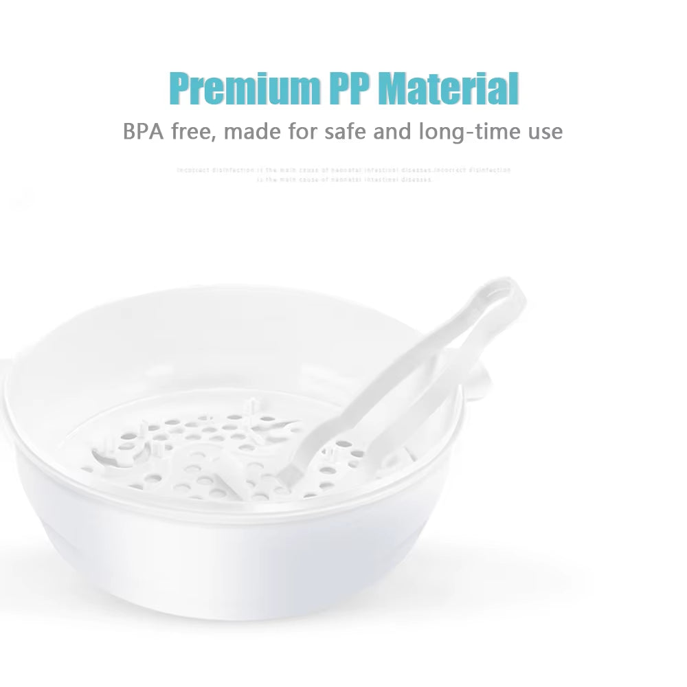 Microwave Bottle Sterilizer Steam Sterilizer Fits 6 Baby Bottles for Baby Bottles Pacifiers Cups Disinfect in 2-6 Minutes