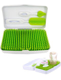 Premium Travel Green Baby Bottle Drying Rack & Cleaning Brushes ~ in Travel Case
