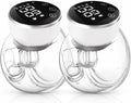 Wearable Breast Pump Hands Free of Longer Battery Life & LED Display, Portable Electric Breast Pump with 3 Modes & 9 Levels & Low Noise, 24 Mm Flange, 2 Pcs White